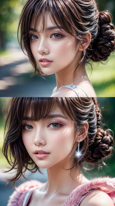 Realistic (photorealistic Realism), (high resolution), (intricately detailed art), (ultra realistic texture details: velvety skin, hair), (ultra quality), professional photography, (sharp focus,absurd quality,clearly visible ultra details,no blurry,perfect...