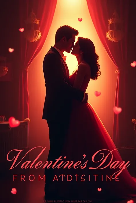 Concert poster . the title is "A Valentines Day movie ".  The concert will be of romantic songs from movies. 