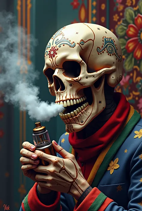 Mexican Skull smoking a vapper