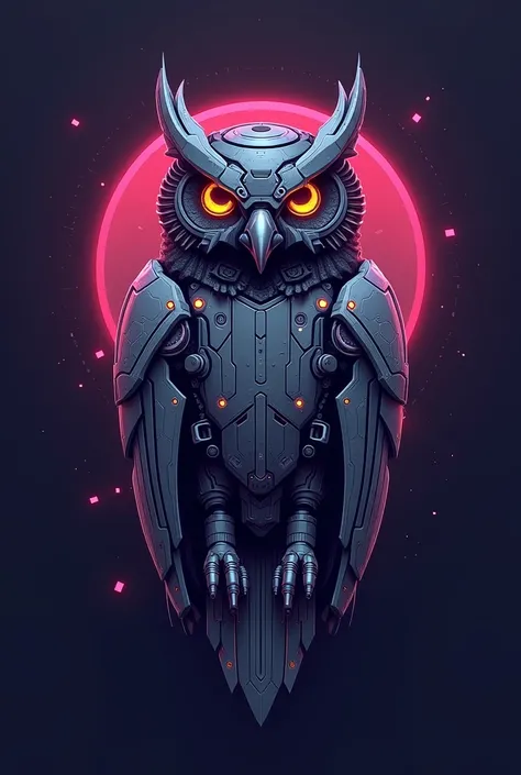 
 Description to create the logo : A logo with the name "mechanical owl"  in modern and daring typography ,  incorporating elements of technology .  The owl must have a futuristic design ,  with metallic parts and gears , and predominant shades of purple ,...