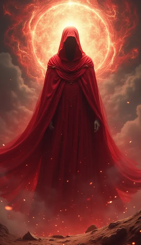 divine entity that cannot be seen on its face and has a red cloak