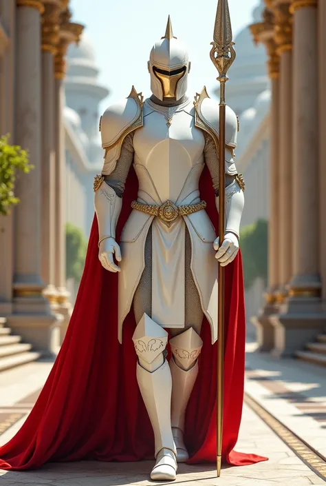  White Armored Royal Guard Red Robe, marching spear 