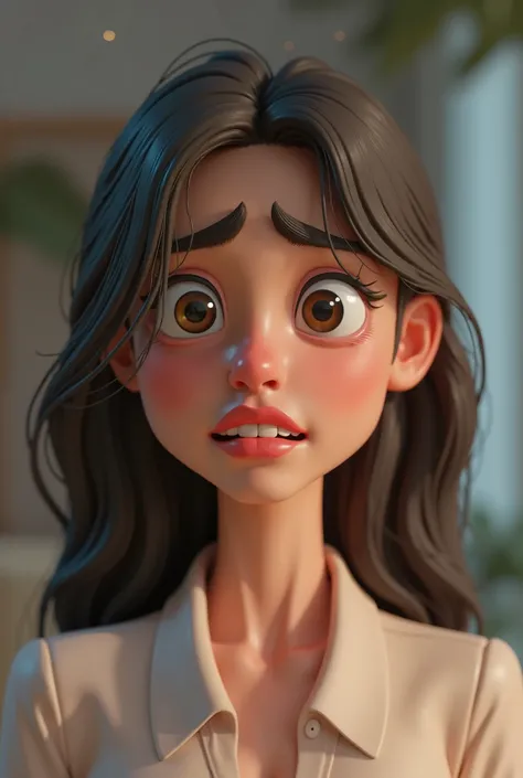 Create 3D cartoon characters.A woman heartbroken by love