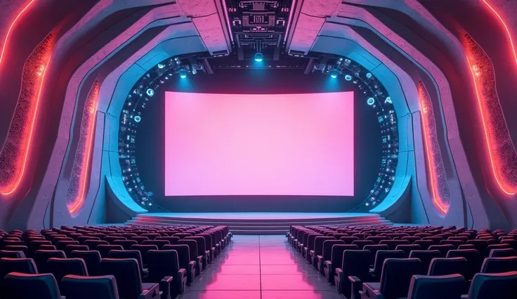 Futuristic movie theater background for wallpaper