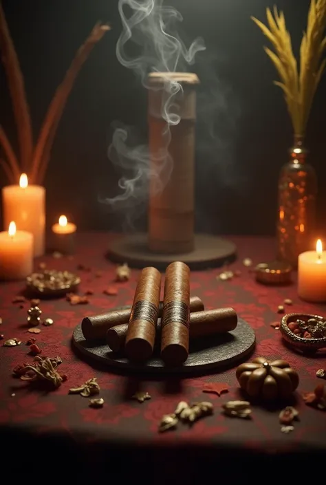 Two cigars on a Santeria altar
