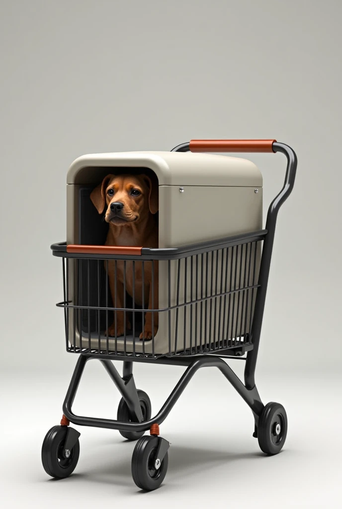 Create a shopping cart for the metro supermarket that has additional space so that customers can carry their pets and do their shopping there inside the supermarket 