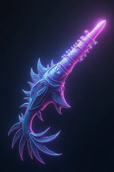 CRIE UM RIFFLE CRIE UM RIFFLE Nome da Arma: " Abyssal Fury " ou " Roar from the Abyss "

 General Description of the Weapon :

 Imagine a futuristic rifle that combines dragon and fish elements ,  evoking the marine and threatening side of Trixie ,  but wi...