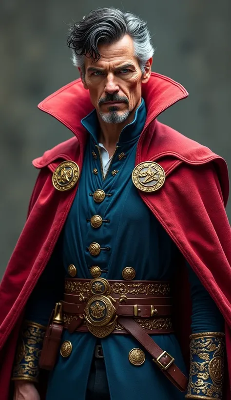 Doctor Strange,  in an ultra-realistic view ,  would be a figure intriguing and mystical ,  combining wisdom ,  power and a deep connection with the unknown .  Here is how it could be described :

physical:  He would have an average height , around 1,80m, ...