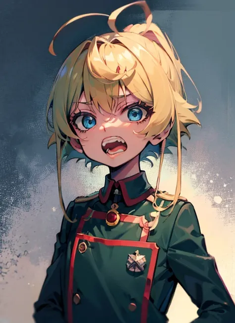 tanya, scared expression, open mouth, clenched teeth, killing, school_uniform