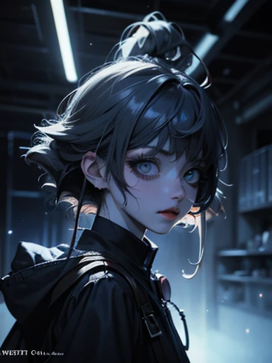 8k,Manga comic style, (happy Horror style :1.3) at night, Dark basement at night, candles,(Rembrandt Lighting:1.4),(Blue lighting),
(Dark night:1.6), (blurry background :1.1),
Organic-mechanical fusion of steampunk female life form, bare shoulder,
Maintain...