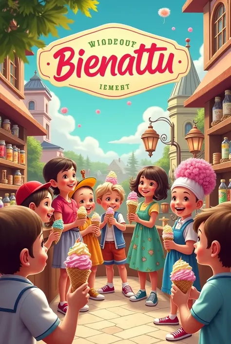  Ice cream shop advertisement called "bienattu " 