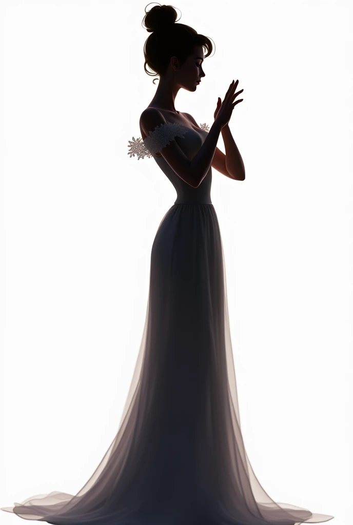 princess silhouette
background white
Hands are aligned and stretched diagonally upward
illustrations
