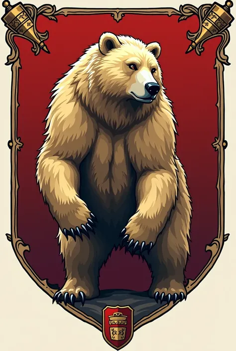 Bear vector grolar medieval banner