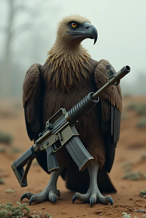 Vulture with a machine gun 