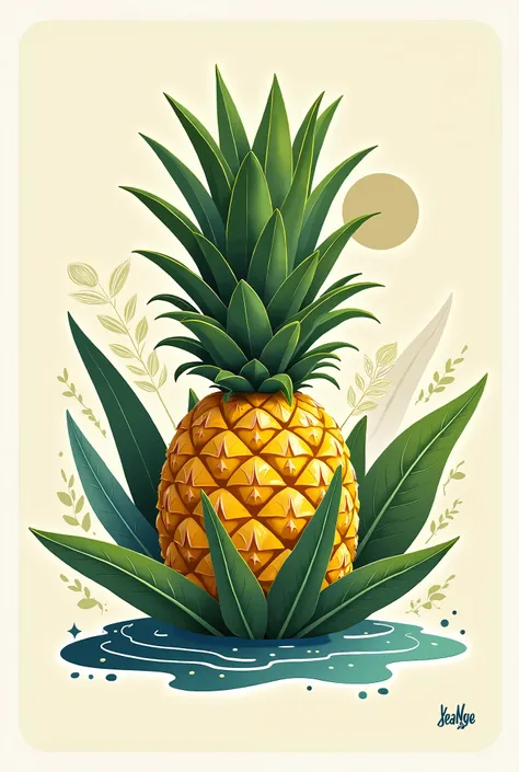 create me a poster for Pineapple leaf based packaging on the Reduction of Single-Use Plastic