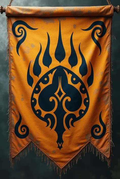 Tribal bear paw medieval banner