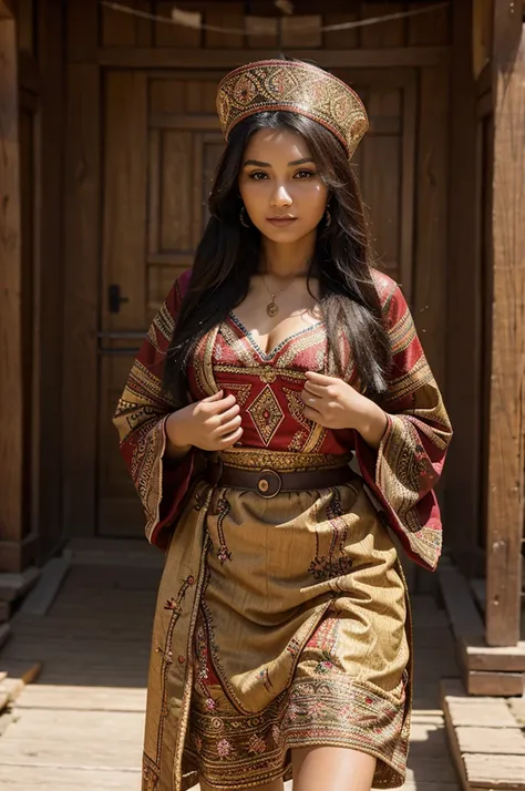 Beautiful woman, balkar ethnicity, 23 years, cultural clothing of Kabardino-Balkaria 