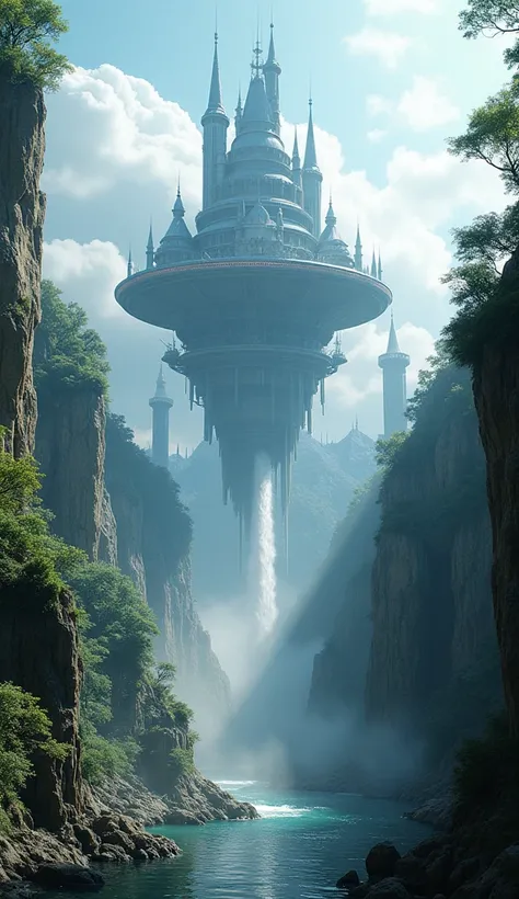 A cyberpunk fantasy world with huge castles and skyscrapers floating in the air Top Quality Near Future Super Delicate Super High Quality Ultra High Definition Utopia 8K Huge Waterfall Nature
Super near future、