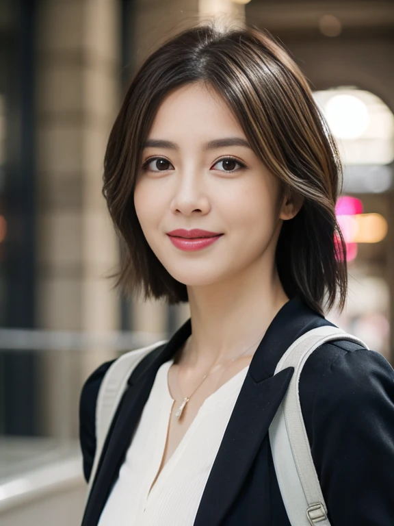  best quality, Realistically,  super detailed,  high definition , Plain background，8k wallpaper,  one beautiful woman wrapped in hachimaki ,Short, fine hair,  Please wear a flight attendant suit,  Lock Focus ,   beautiful eyes ,   delicate hair  , 细致Realis...