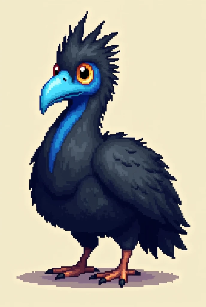 Make me a paujil with a blue beak in pixels