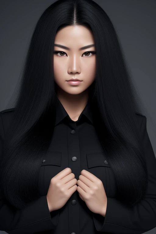 jet black hair,most very long hair,most very lion hair,most very wolf hair,most very frizzy hair,coarse hair,most very spread hairstyle,thick hair,fluffy hair,most very heavy weight hair,hair covering left eye,heavy looking hairstyle,most very voluminous h...