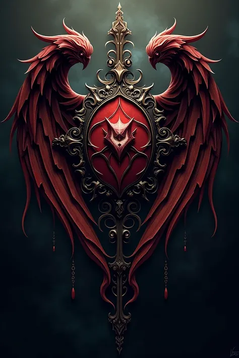 Vampire emblems with wings
