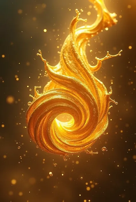 liquid gold forming a magic amulet