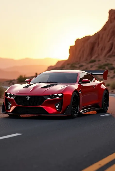 An ultra-realistic concept car inspired by the classic Holden Torana, reimagined as a cutting-edge sports car with a bold and aggressive design. The exterior is painted in a vibrant metallic red, a nod to one of the most iconic colors associated with this ...