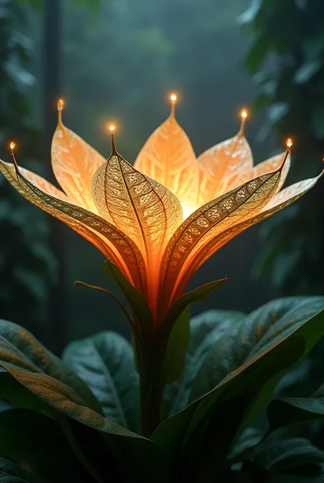 Tribal flower and its tips contain lamps that illuminate 