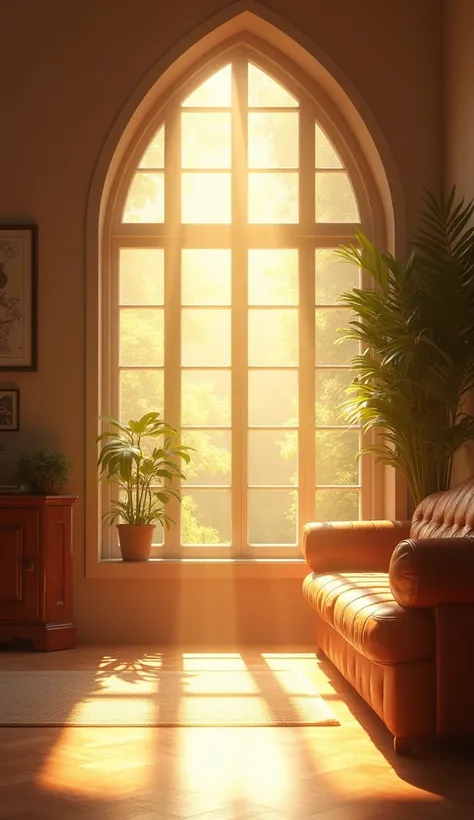 (( Best Quality )), ((masterpiece)), (detailed)Scene of sunbeams entering through a window(( realistic photograph , 8k)) 