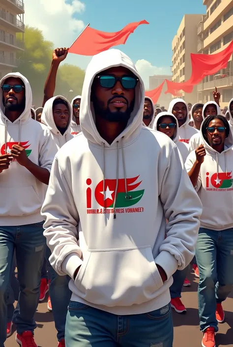 “Do you know the political party Pastef in Senegal? Well, they create designs with their white hoodies. I would like you to do the same for me by suggesting some designs in images.”