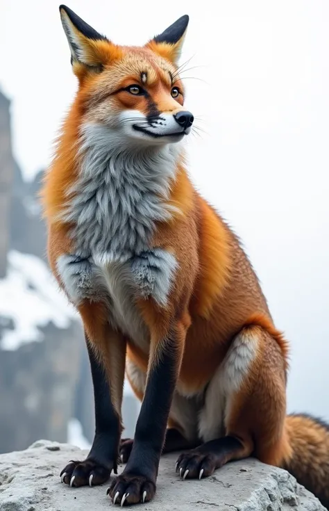 Merge the wings of the eagle with the body of this fox