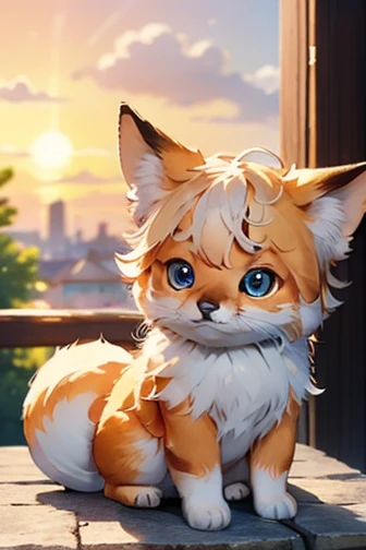 masterpiece， best quality， high definition ，8ｋ，cute，Chibi character， Baby Fox ，，