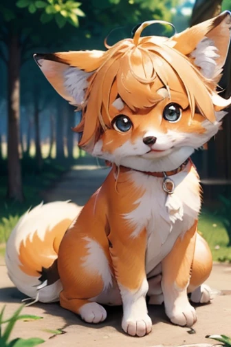 masterpiece， best quality， high definition ，8ｋ， detailed，cute，Chibi character， Baby Fox ，Fluffy coat，