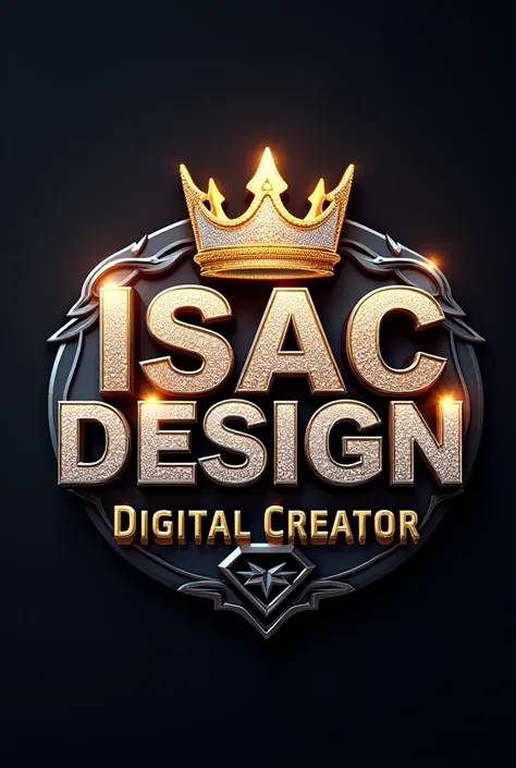   Logo written in 3D format   ,   high resolution in the font  ,  written in Spanish  ,   logo designed to promote the sale of digital images  ,  Text content  " isac  Design "   below a smaller text   " Digital Creator   " ,   personalized car background ...