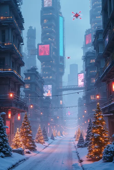 Christmas cyberlandscape background