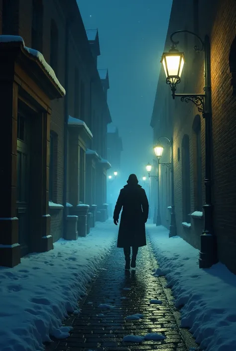 The flickering gaslight cast long, dancing shadows across the cobblestone street.  A lone figure hurried past, their breath misting in the frigid air.  Suddenly, a scraping sound – nails on stone – echoed from the alleyway.  The figure froze, a cold dread ...