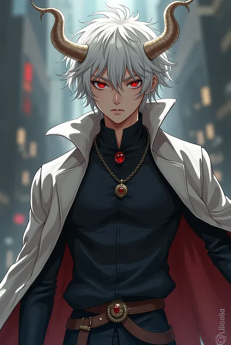 **Name:** Akio Miyamoto
* **Age:** 21 in his human like form but has been around for eons
* **Physical Description:** Tall and well-built (62), with white messy long curly hair, toned skin, and piercing red eyes. His expression is typically emotionless and...