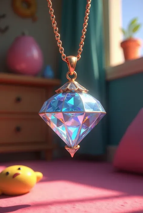 Pixar style a diamond necklace 