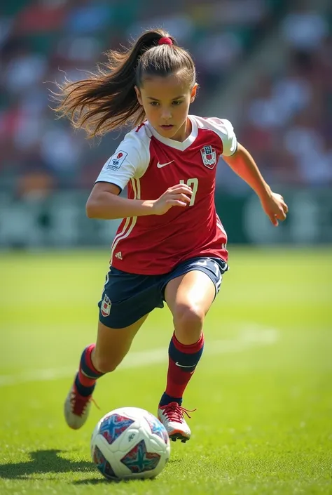 girl playing soccer 