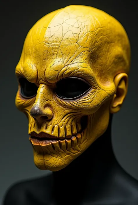 A complete head mask with the Dorohedoro manga design I want a unique shaped mask, dark yellow , The material would be latex, As special features would be a special haunting weave expression with embroidery,  I want a mysterious mask intimidating and distu...