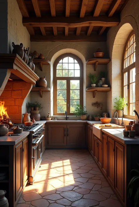 Kitchen of a beautiful medieval house