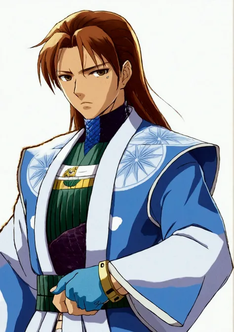 Reality, 2 men, Hayate ( Street Fighter EX2 ), anime handsome guy, Dark brown long straight hair,  Light Blue Right Eye ,  Light Blue Left Eye ,  Yellow Short Samurai Fingerless Gloves {x},  Japanese Short Sandals ,  Man Naked ,  Forced to Take Off All Coa...