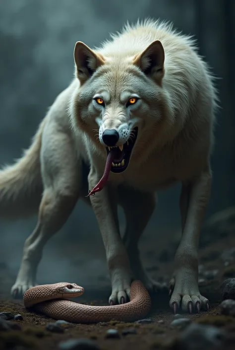 Create a fusion of a wolf and a snake