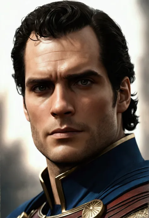 A photorealistic portrait of a Henry Cavill final fantasy style