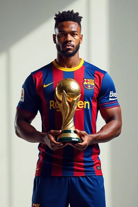  Memphis Depay with the Barcelona jersey, Holding the Ballon dOr 