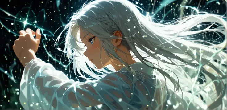 White-haired  wafting magic