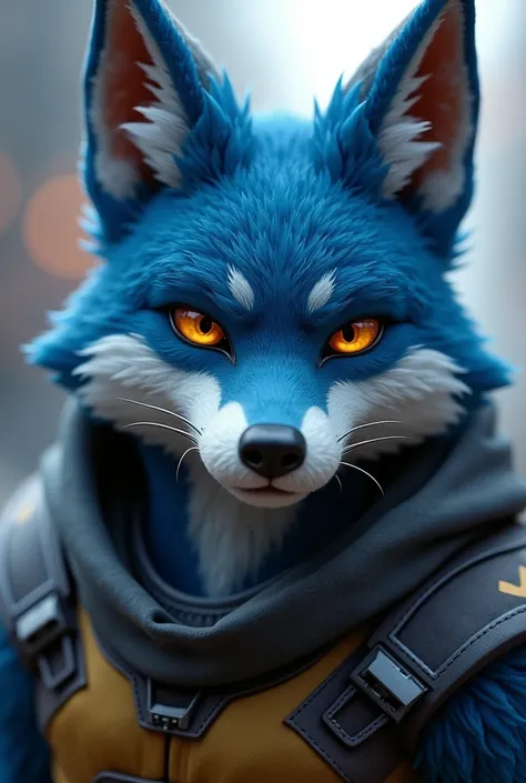 An image of what a son would look like between Krystal from Star Fox and Wolf Odonnell 