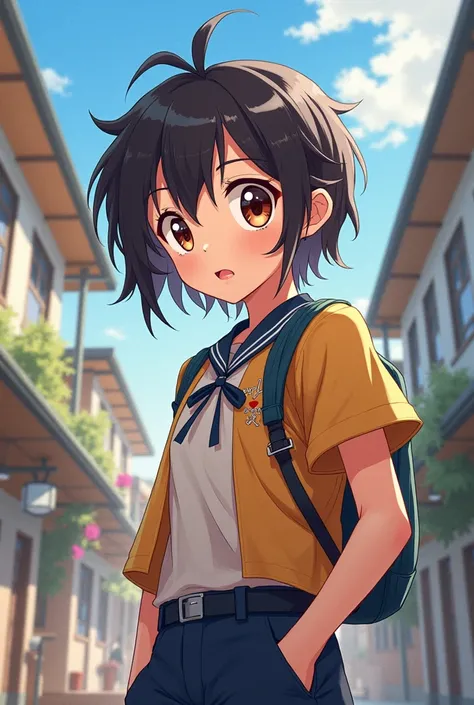 Teenage student ,  in Anime style or similar