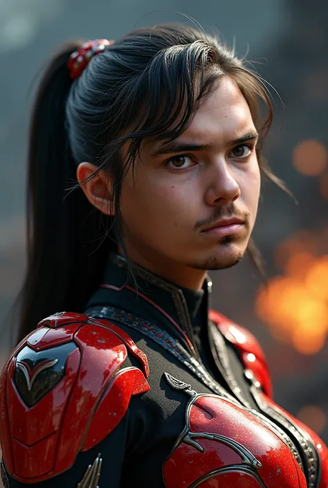 a detailed portrait of an Indonesian kamen rider, beautiful detailed eyes, beautiful detailed lips, extremely detailed face and features, long eyelashes, dynamic pose, intricate costume design, ultra-detailed, 8k, realistic, photorealistic, high quality, v...